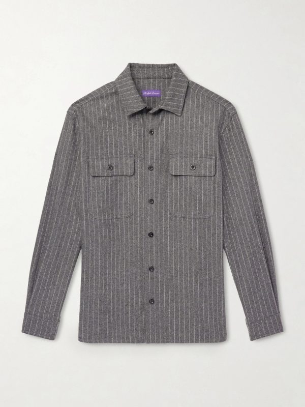Pinstriped Super 150s Wool-Flannel Shirt Pinstriped Super 150s Wool-Flannel Shirt