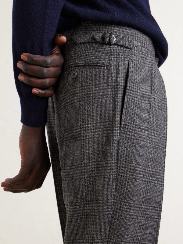 Straight-Leg Checked Camel Hair Suit Trousers - CU Straight-Leg Checked Camel Hair Suit Trousers - CU