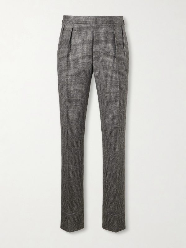 Straight-Leg Checked Camel Hair Suit Trousers Straight-Leg Checked Camel Hair Suit Trousers
