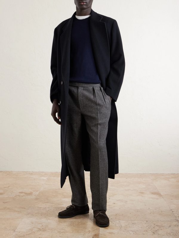 Straight-Leg Checked Camel Hair Suit Trousers - OU Straight-Leg Checked Camel Hair Suit Trousers - OU