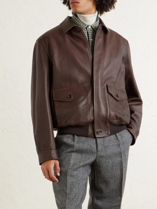 Leather Bomber Jacket - FR