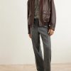 Leather Bomber Jacket - OU