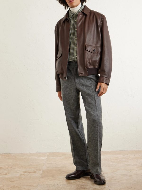 Leather Bomber Jacket - OU