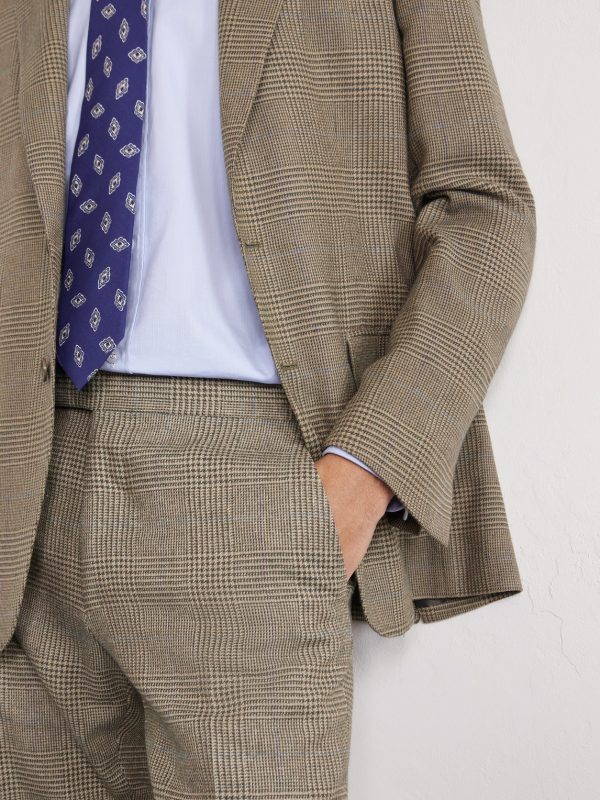 Checked Silk, Wool and Cashmere-Blend Suit Jacket - E2 Checked Silk, Wool and Cashmere-Blend Suit Jacket - E2