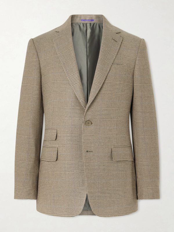 Checked Silk, Wool and Cashmere-Blend Suit Jacket Checked Silk, Wool and Cashmere-Blend Suit Jacket
