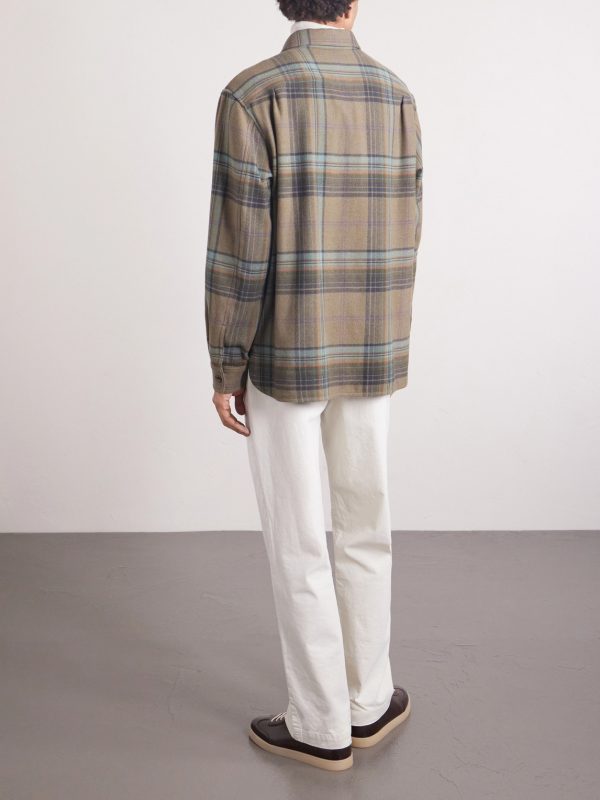 Checked Wool and Cashmere-Blend Flannel Overshirt - BK Checked Wool and Cashmere-Blend Flannel Overshirt - BK
