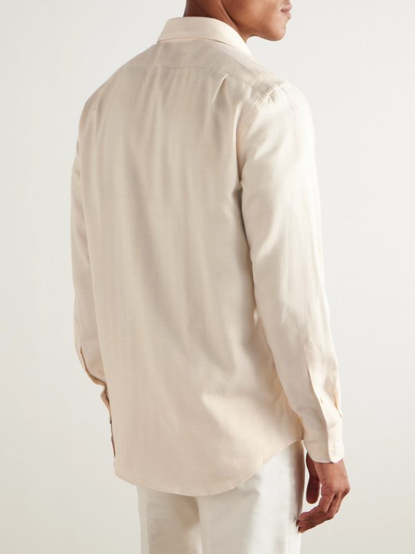 Aston Herringbone Cotton Shirt - BK
