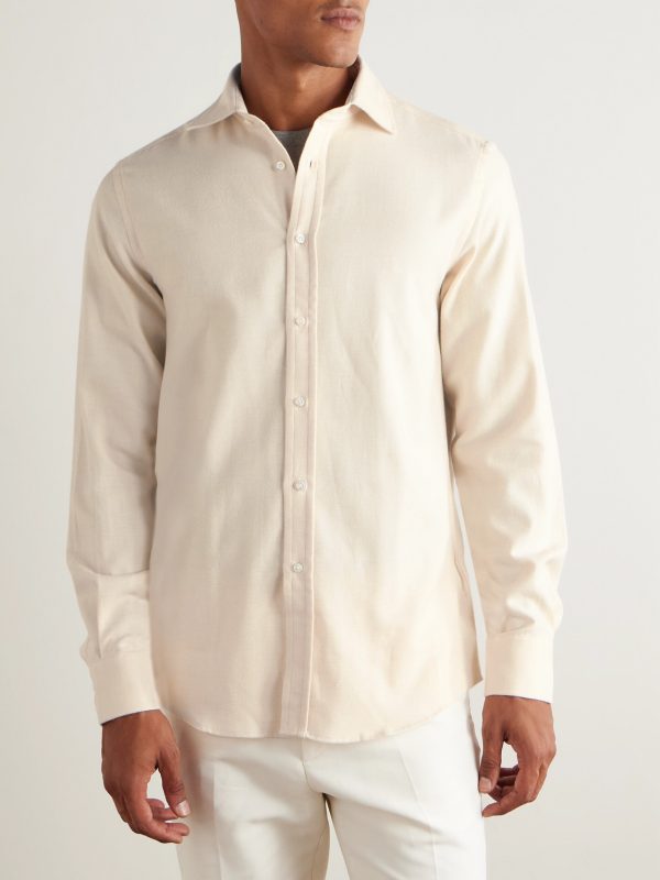 Aston Herringbone Cotton Shirt - FR