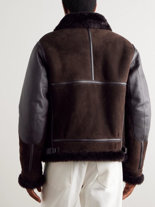 Lutton Aviator Leather-Trimmed Shearling Jacket - BK Lutton Aviator Leather-Trimmed Shearling Jacket - BK
