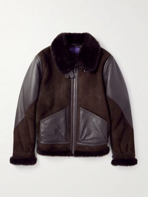 Lutton Aviator Leather-Trimmed Shearling Jacket