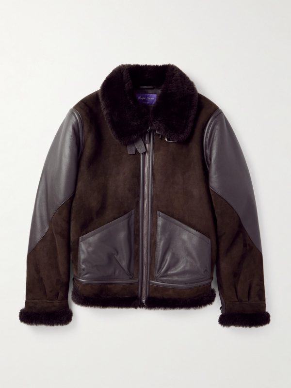Lutton Aviator Leather-Trimmed Shearling Jacket Lutton Aviator Leather-Trimmed Shearling Jacket