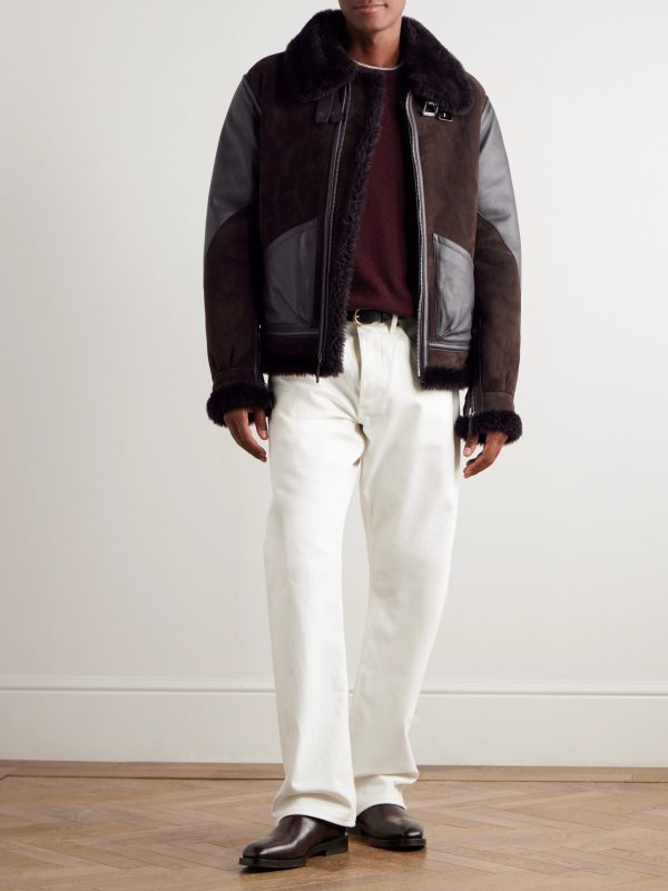 Lutton Aviator Leather-Trimmed Shearling Jacket - OU Lutton Aviator Leather-Trimmed Shearling Jacket - OU