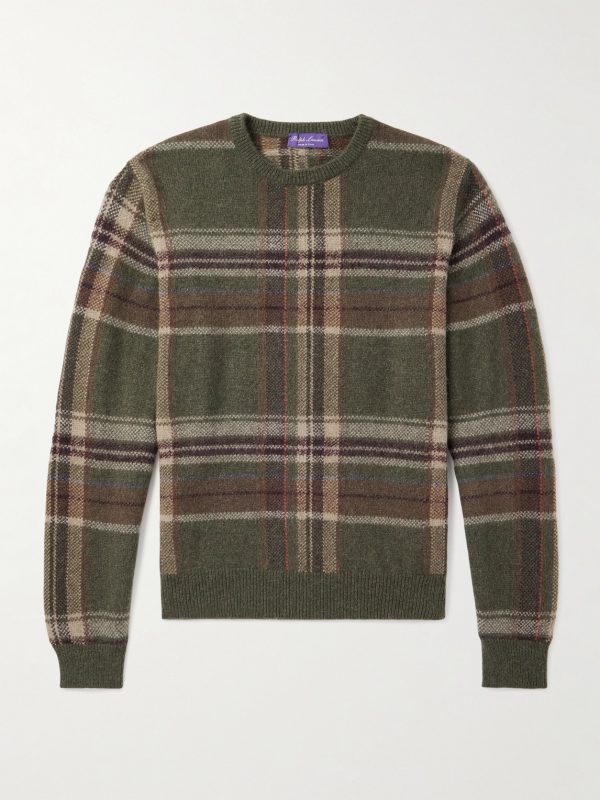Checked Alpaca-Blend Sweater