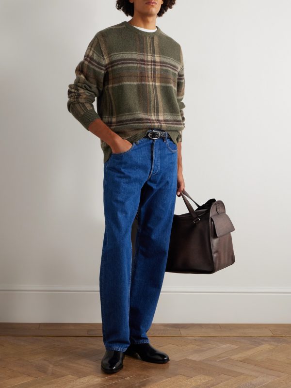 Checked Alpaca-Blend Sweater - OU