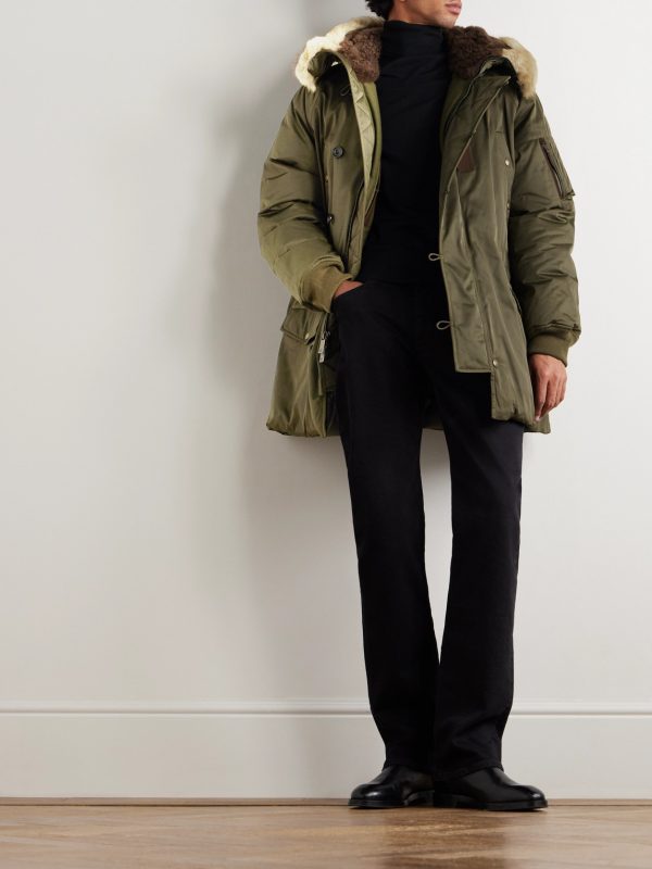 Shearling-Trimmed Shell Down Jacket - OU Shearling-Trimmed Shell Down Jacket - OU