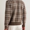 Checked Brushed Cashmere Polo Shirt - BK Checked Brushed Cashmere Polo Shirt - BK