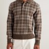 Checked Brushed Cashmere Polo Shirt - FR Checked Brushed Cashmere Polo Shirt - FR