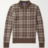 Checked Brushed Cashmere Polo Shirt Checked Brushed Cashmere Polo Shirt
