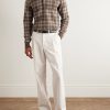 Checked Brushed Cashmere Polo Shirt - OU Checked Brushed Cashmere Polo Shirt - OU