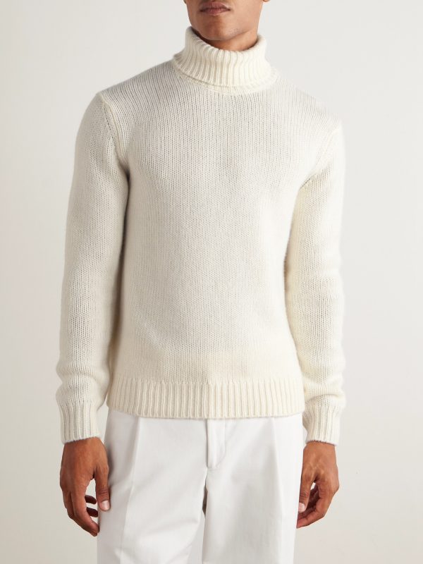 Ribbed Cashmere Rollneck Sweater - FR Ribbed Cashmere Rollneck Sweater - FR