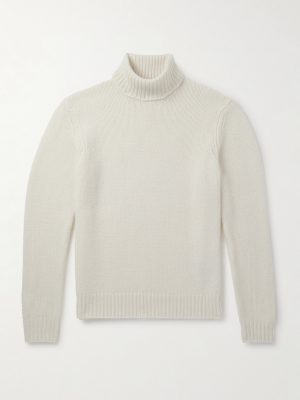 Ribbed Cashmere Rollneck Sweater