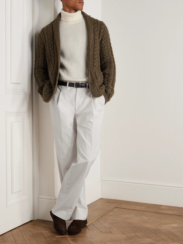 Ribbed Cashmere Rollneck Sweater - OU Ribbed Cashmere Rollneck Sweater - OU