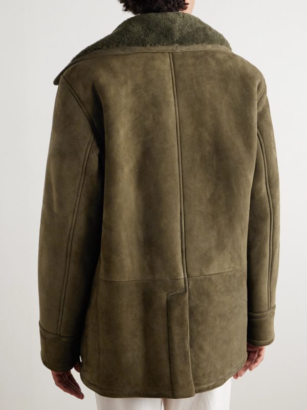 Double-Breasted Shearling Jacket - BK Double-Breasted Shearling Jacket - BK