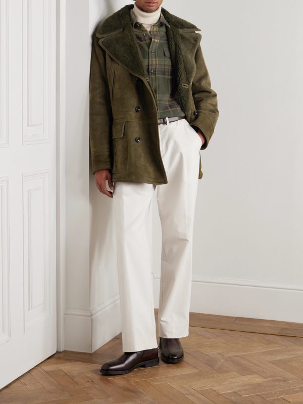 Double-Breasted Shearling Jacket - OU Double-Breasted Shearling Jacket - OU