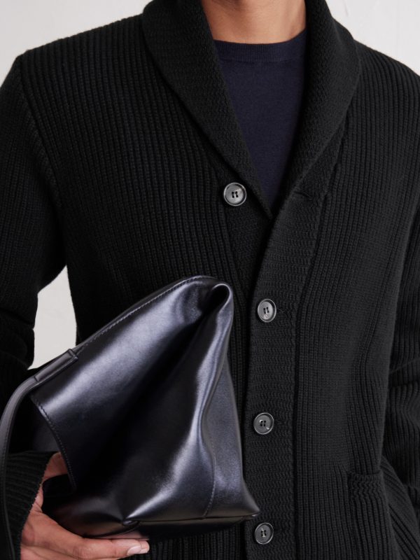 Duncan Shawl-Collar Ribbed Merino Wool and Cashmere-Blend Cardigan - CU Duncan Shawl-Collar Ribbed Merino Wool and Cashmere-Blend Cardigan - CU