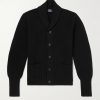 Duncan Shawl-Collar Ribbed Merino Wool and Cashmere-Blend Cardigan Duncan Shawl-Collar Ribbed Merino Wool and Cashmere-Blend Cardigan