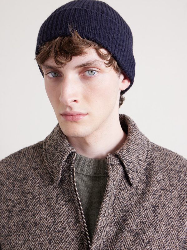 Ribbed Cashmere Beanie - E1 Ribbed Cashmere Beanie - E1