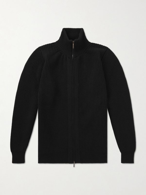 Zack Ribbed Cashmere Cardigan