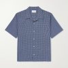 Logo-Embroidered Checked Cotton Bowling Shirt Logo-Embroidered Checked Cotton Bowling Shirt