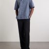 Logo-Embroidered Checked Cotton Bowling Shirt - OU Logo-Embroidered Checked Cotton Bowling Shirt - OU