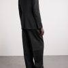 Straight-Leg Pleated Grain De Poudre Wool Trousers - BK