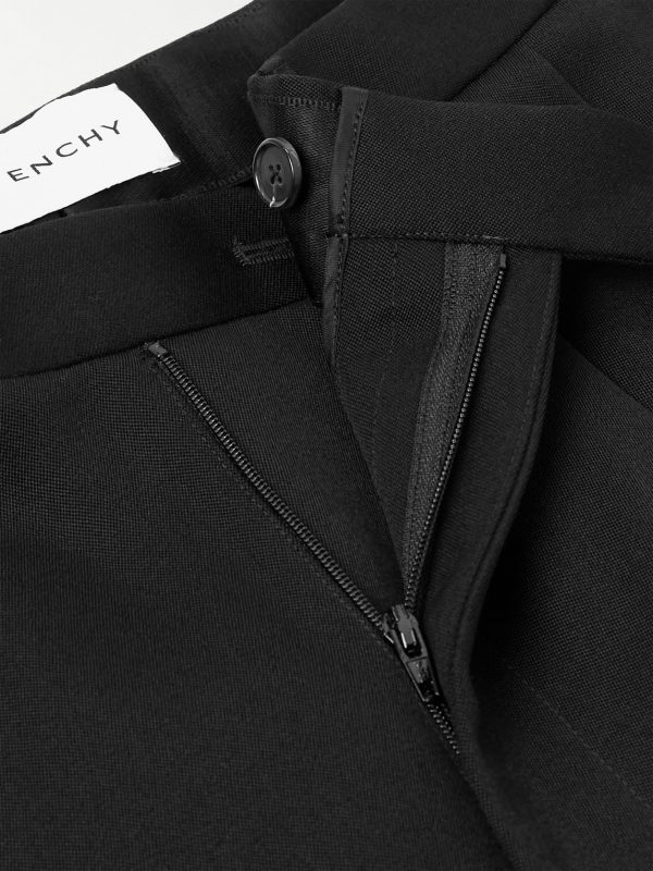 Straight-Leg Pleated Grain De Poudre Wool Trousers - CU