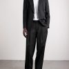 Straight-Leg Pleated Grain De Poudre Wool Trousers - OU