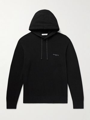 Logo-Print Wool and Cashmere-Blend Hoodie Logo-Print Wool and Cashmere-Blend Hoodie