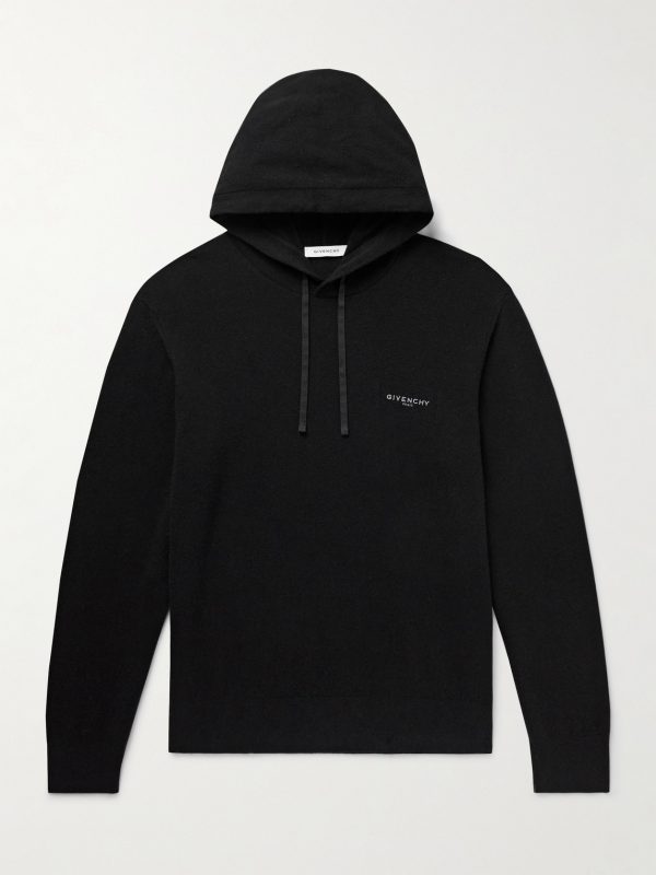 Logo-Print Wool and Cashmere-Blend Hoodie Logo-Print Wool and Cashmere-Blend Hoodie