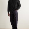 Logo-Print Wool and Cashmere-Blend Hoodie - OU Logo-Print Wool and Cashmere-Blend Hoodie - OU