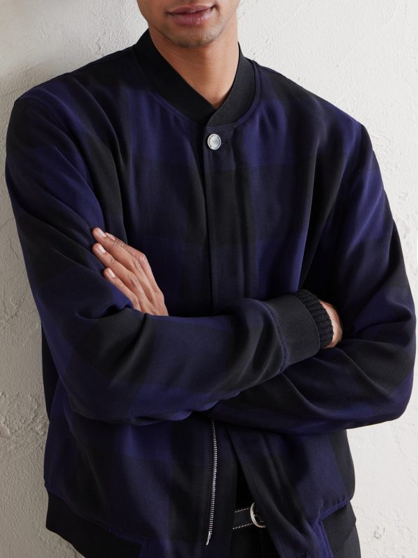 Checked Twill Varsity Jacket - CU Checked Twill Varsity Jacket - CU