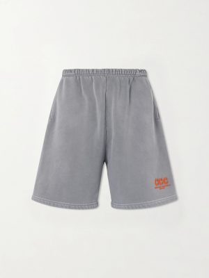CCC Buffalo Straight-Leg Logo-Embroidered Cotton-Jersey Shorts