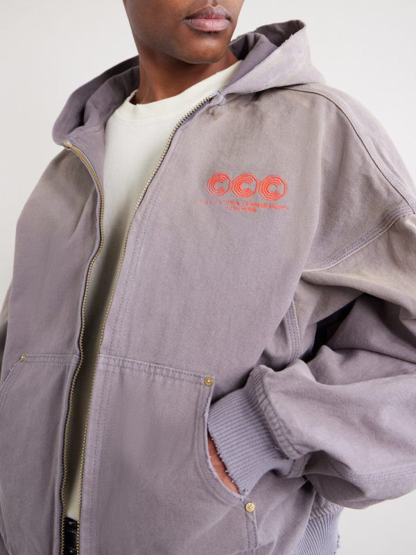 Juggernaut Logo-Embroidered Denim Zip-Up Hoodie - CU Juggernaut Logo-Embroidered Denim Zip-Up Hoodie - CU