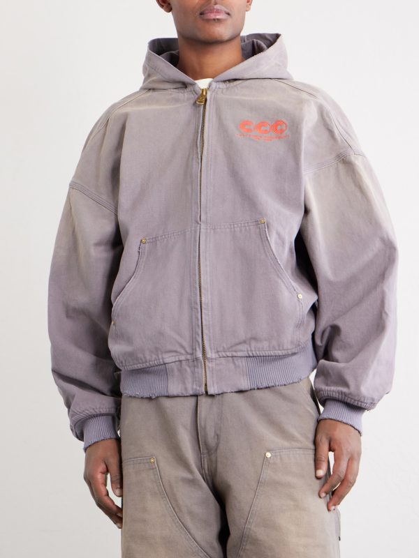 Juggernaut Logo-Embroidered Denim Zip-Up Hoodie - FR Juggernaut Logo-Embroidered Denim Zip-Up Hoodie - FR