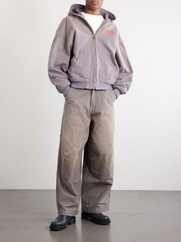 Juggernaut Logo-Embroidered Denim Zip-Up Hoodie - OU Juggernaut Logo-Embroidered Denim Zip-Up Hoodie - OU
