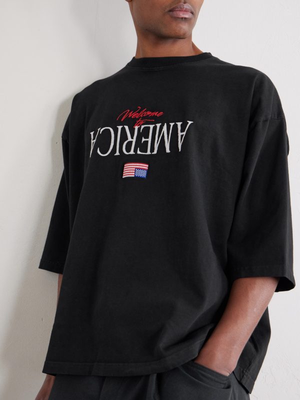 Welcome To America Logo-Embroidered Cotton-Jersey T-Shirt - CU