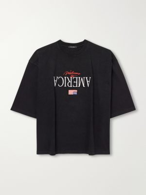 Welcome To America Logo-Embroidered Cotton-Jersey T-Shirt