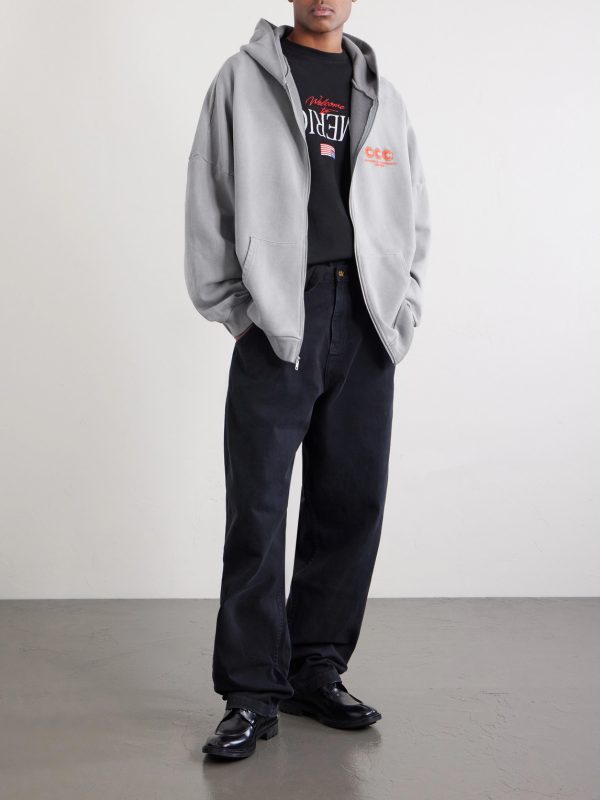 Logo-Embroidered Cotton-Jersey Zip-Up Hoodie - OU Logo-Embroidered Cotton-Jersey Zip-Up Hoodie - OU
