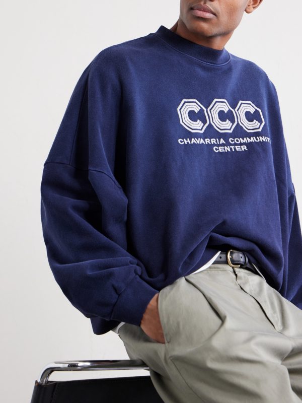 Hooligan Logo-Embroidered Cotton-Jersey Sweatshirt - CU Hooligan Logo-Embroidered Cotton-Jersey Sweatshirt - CU