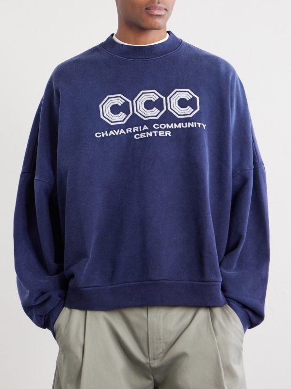 Hooligan Logo-Embroidered Cotton-Jersey Sweatshirt - FR Hooligan Logo-Embroidered Cotton-Jersey Sweatshirt - FR